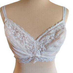 Maidenform Womens Bra Lace Mesh Wireless Light Pink Lavender Bralette Sz XL